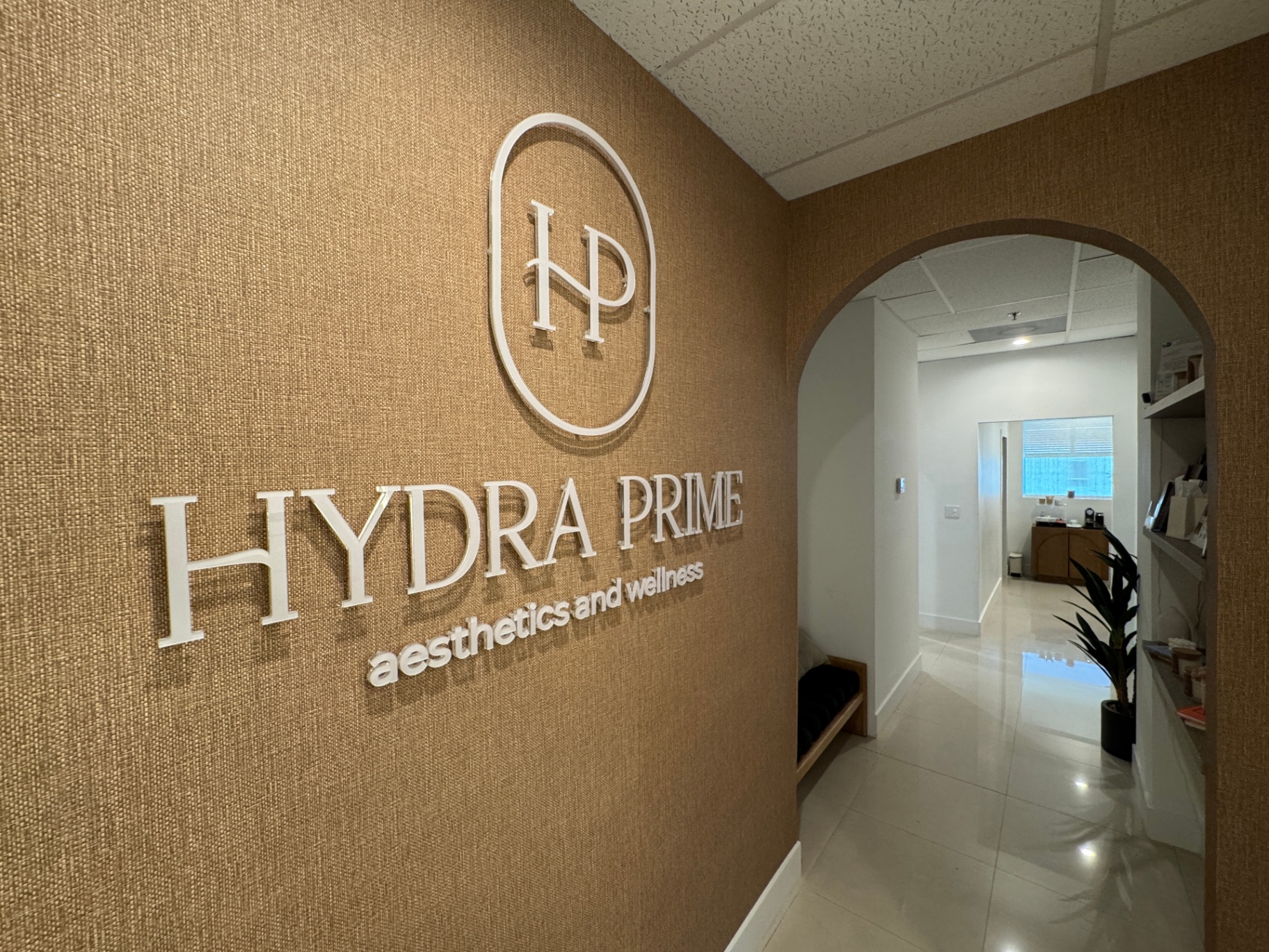 Hydra Prime studio entrance with archway to skin bar
